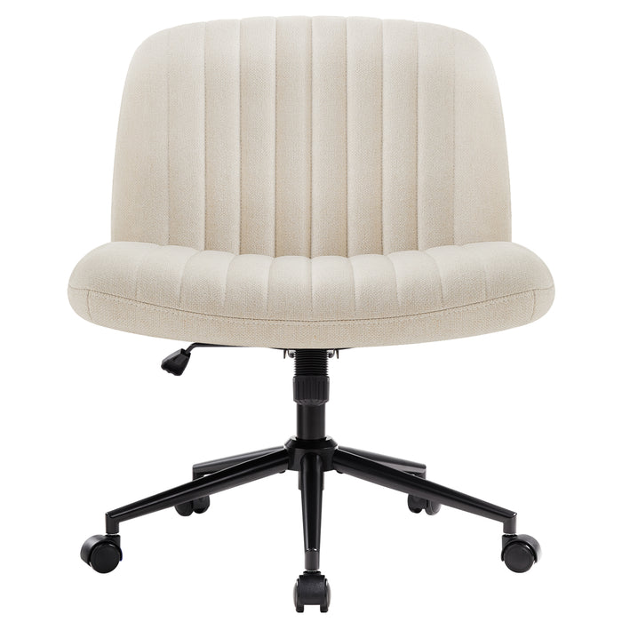 Intimate Wm Heart Mukava Armless Office Chair Desk Chair With Wheels Fabric Padded Swivel Vanity Chair