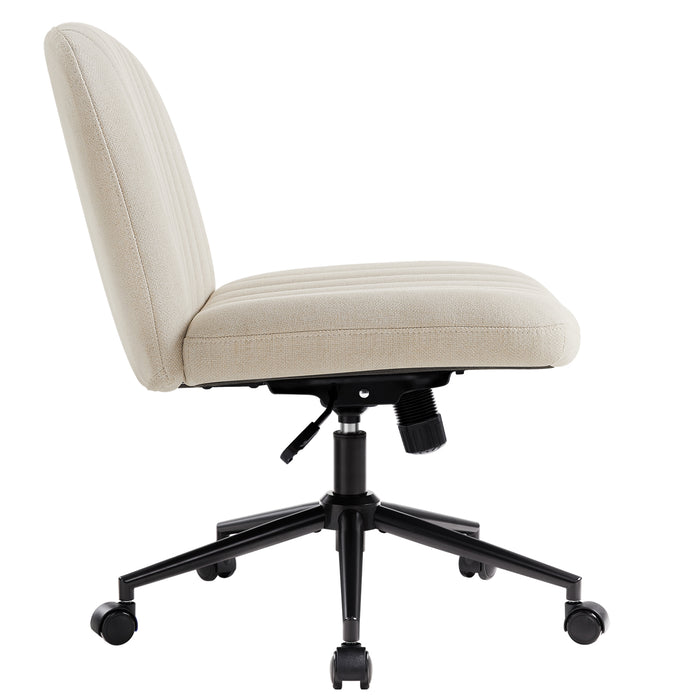 Intimate Wm Heart Mukava Armless Office Chair Desk Chair With Wheels Fabric Padded Swivel Vanity Chair