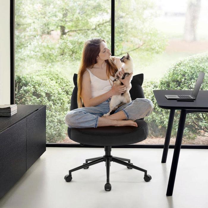 Intimate Wm Heart Office Chair Without Armrests Height Adjustable Swivel Chair With Castors Desk Chair With Fabric Upholstery Ergonomic Chair Reading Chair With Wide Cushion For Sitting Cross-legged