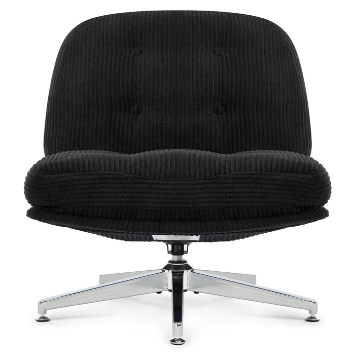 Intimate Wm Heart Office Chair Without Armrests Living Room Armchair With Crossed Legs Ergonomic Swivel Chair With Extra Large Cushion Fabric Desk Chair For Home Office Vanity Bedroom