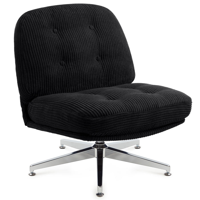 Intimate Wm Heart Office Chair Without Armrests Living Room Armchair With Crossed Legs Ergonomic Swivel Chair With Extra Large Cushion Fabric Desk Chair For Home Office Vanity Bedroom