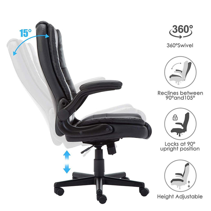 Intimate Wm Heart Trebleo Low Back Executive Leather Chair With Flip Up Armrest