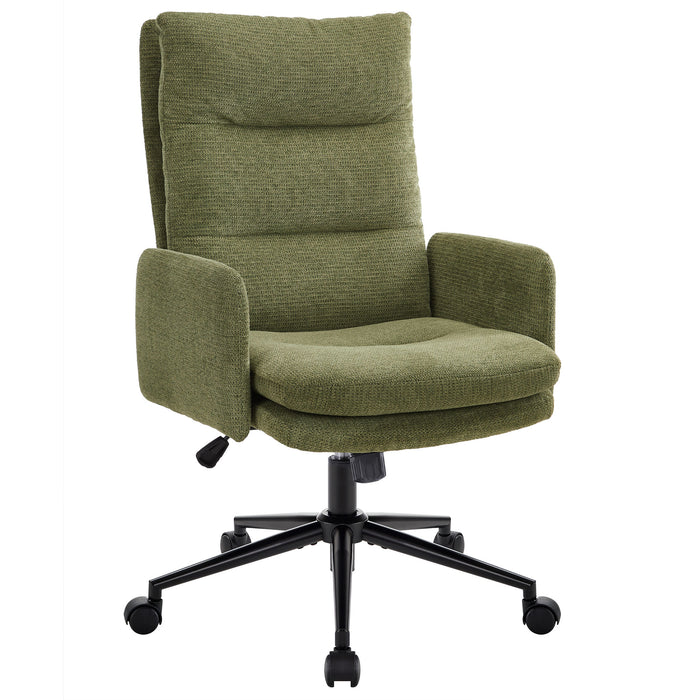 Intimate Wm Heart Upholstered Desk Chair With Wheels High-Back Office Chair Adjustable Height & Swivel Ergonomic Computer Chair For Home Office Bedroom