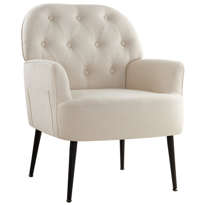 Intimate Wm Heart Velvet Armchair With Storage Upholstered Accent Chair With Armrests Button Tufted Backrest Arm Chair Metal Legs Single Sofa Chair Lounge Chair For Living Room Balcony Reception Room