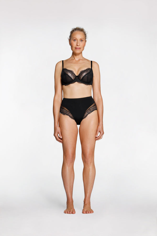 intimo AMOUR HIGH BRIEF Black