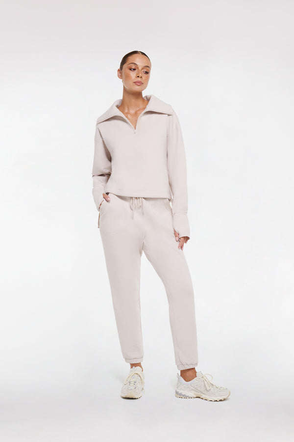 intimo ATHLEISURE ZIP FRONT JUMPER Stone