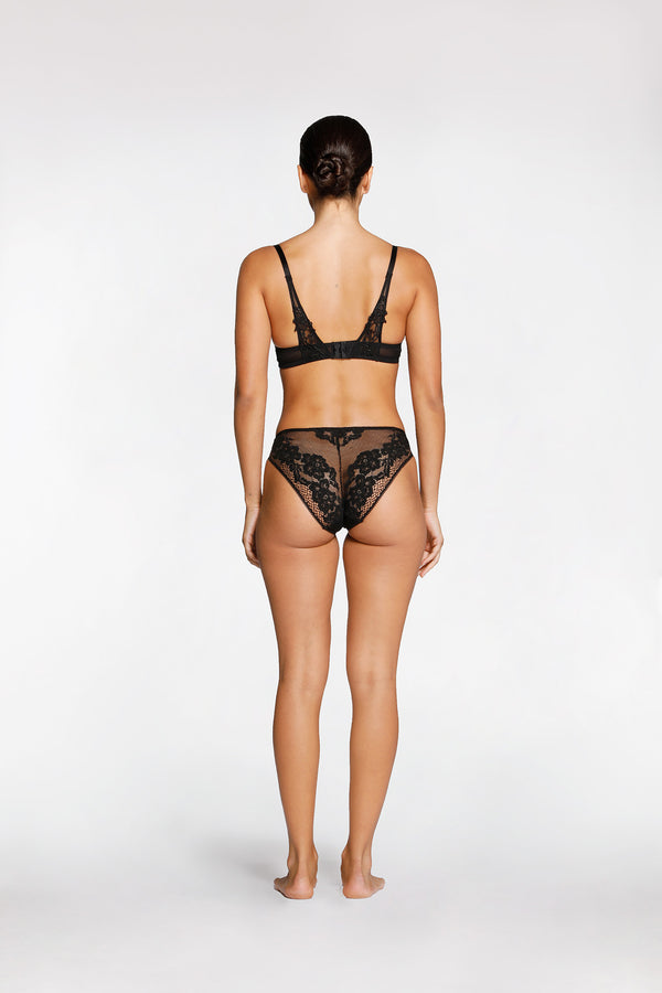 Intimo FLEUR NOIRE BALCONETTE BRA Black