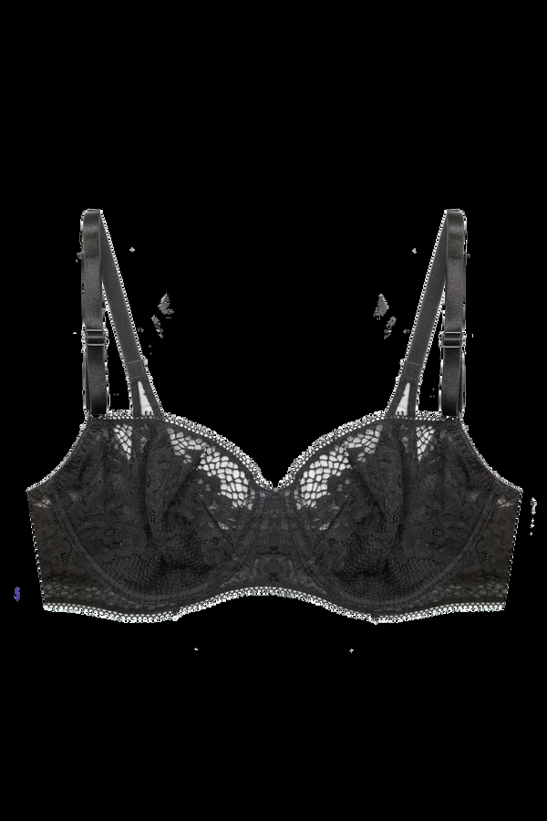 Intimo FLEUR NOIRE BALCONETTE BRA Black