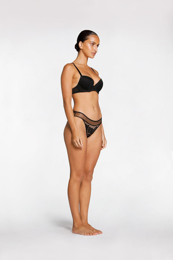 Intimo FLEUR NOIRE PUSH UP BRA Black