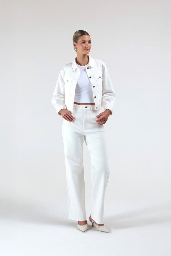 intimo HIGH RISE STRAIGHT JEAN Ivory