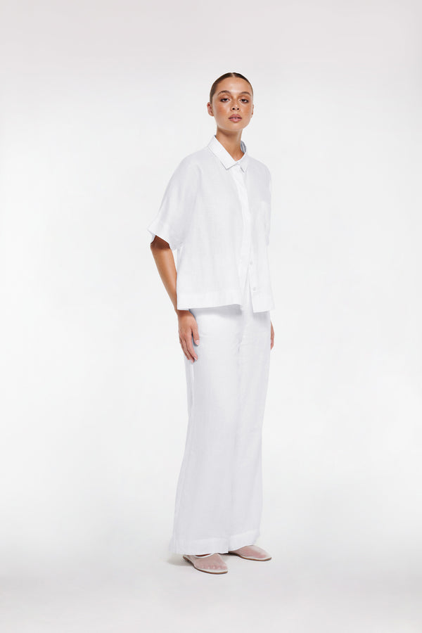 Intimo LINEN BOXY SHIRT White