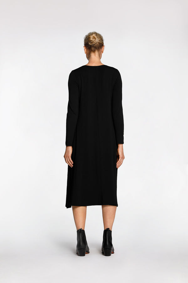 Intimo LONG SLEEVE MIDI DRESS Black