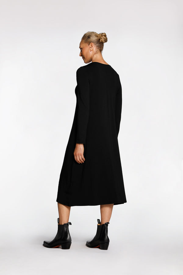 Intimo LONG SLEEVE MIDI DRESS Black