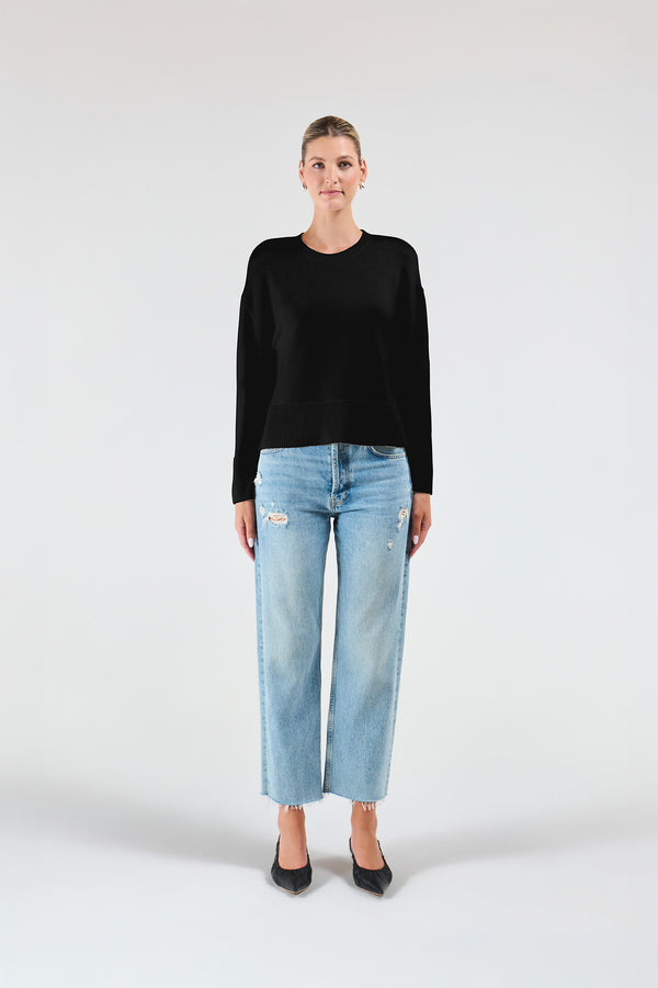 Intimo MERINO HI LOW SWEATER Black