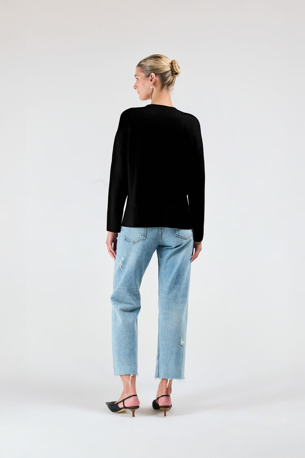 Intimo MERINO HI LOW SWEATER Black