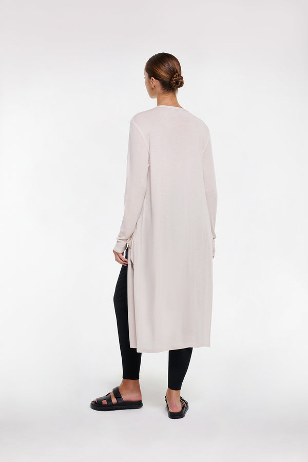 Intimo MERINO WOOL LONG CARDIGAN Stone
