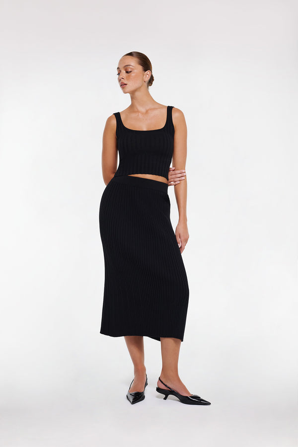 intimo RIB CROP SINGLET Black