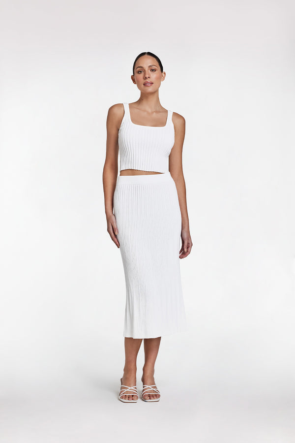 intimo RIB CROP SINGLET White