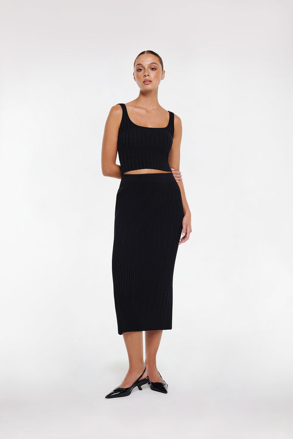 Intimo RIB MIDI SKIRT Black