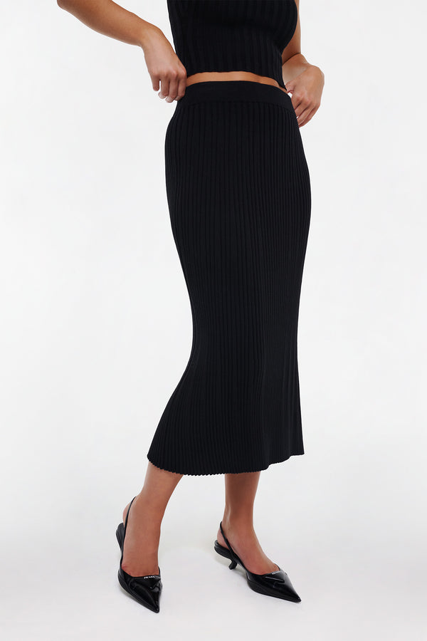 Intimo RIB MIDI SKIRT Black