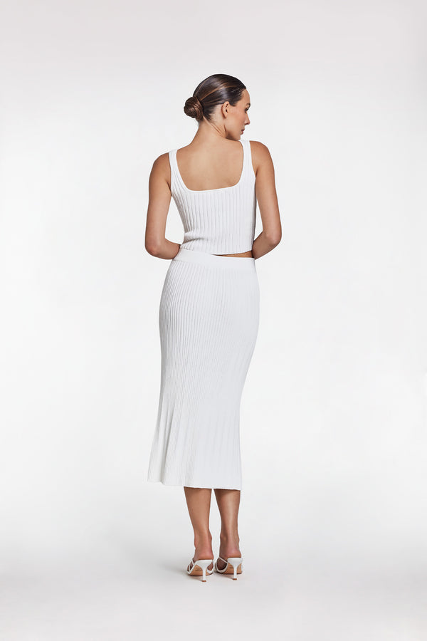Intimo RIB MIDI SKIRT White