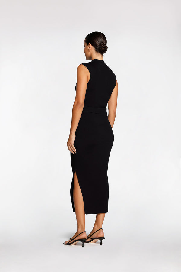 Intimo RIB SIDE SPLIT SKIRT Black