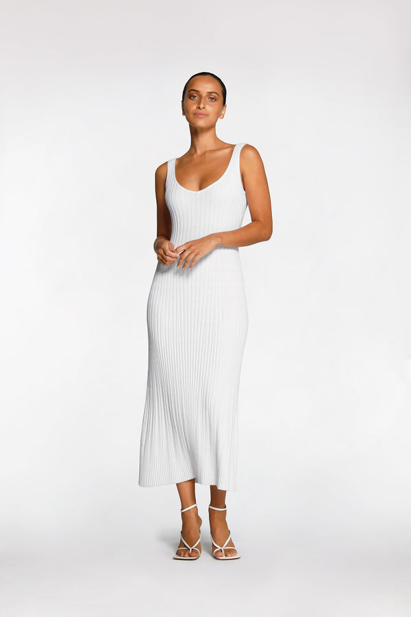 intimo RIB SLEEVELESS DRESS White