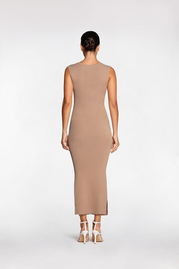 Intimo RIB V NECK DRESS Nougat