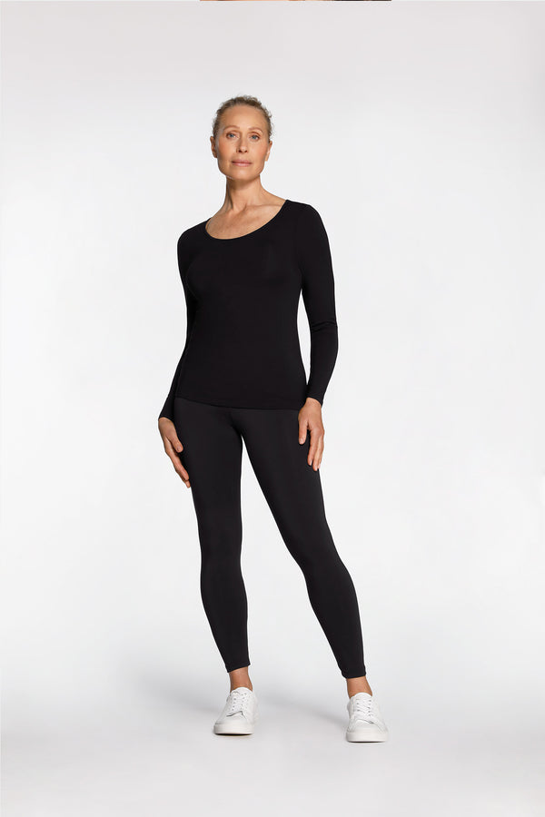 intimo SCOOP NECK TOP Black