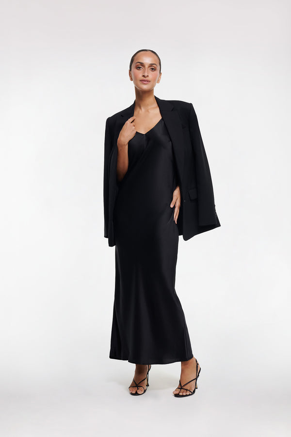 intimo SILK SLIP DRESS Black