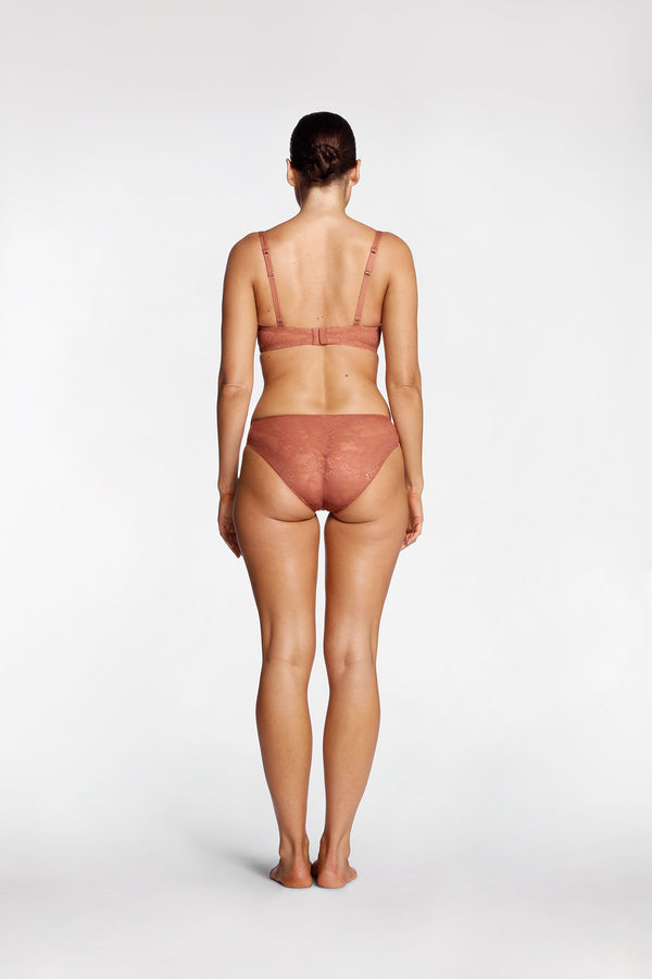 Intimo SMOOTH LACE BIKINI BRIEF Russet