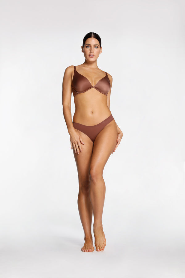 intimo SMOOTH PLUNGE SOFT CUP BRA Chestnut