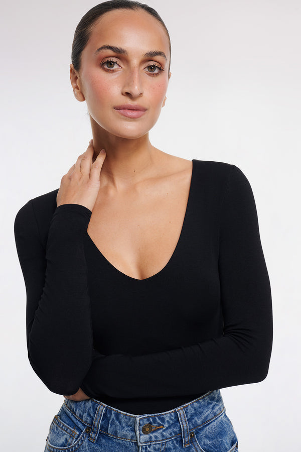 Intimo V NECK BODYSUIT Black