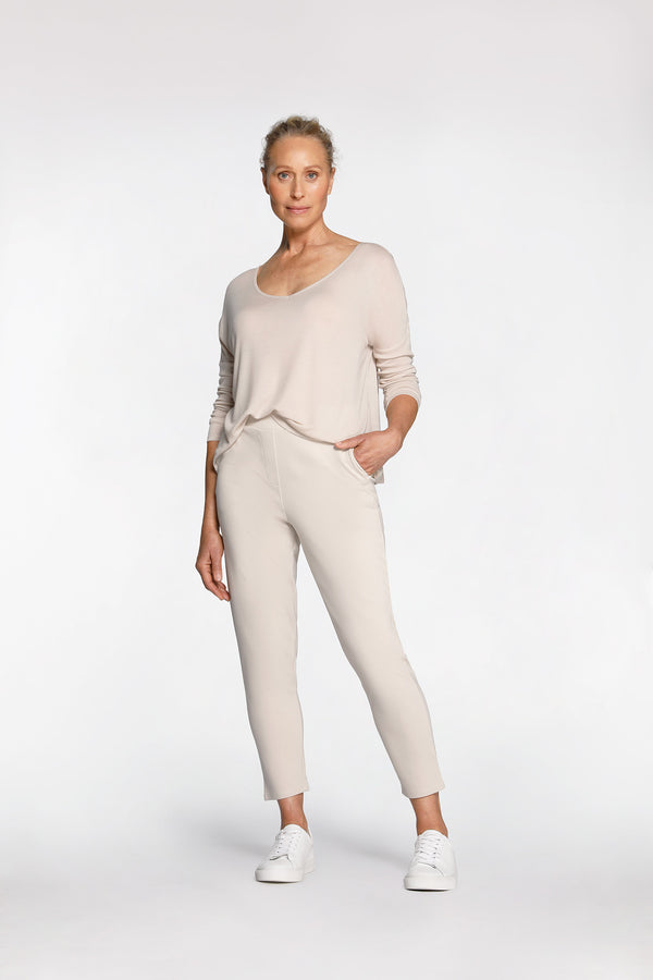 intimo V-NECK MERINO WOOL JUMPER Moonbeam