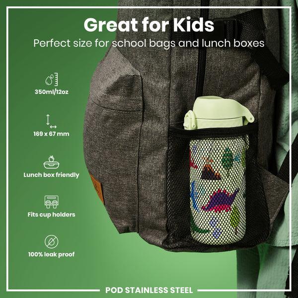 Ion8 Pod 13oz Lightweight Steel - Dinosaurs