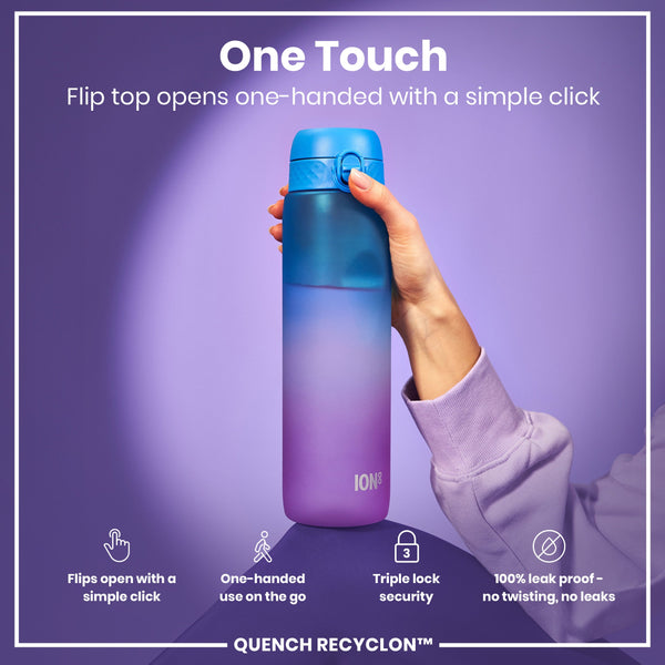 Ion8 Quench 36oz Recyclon - Blue & Pink Motivator