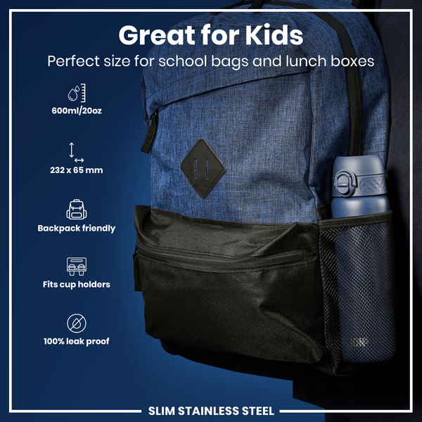 Ion8 Slim 20oz Lightweight Steel - Ash Navy