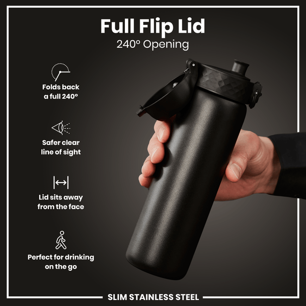 Ion8 Slim 20oz Lightweight Steel - Black