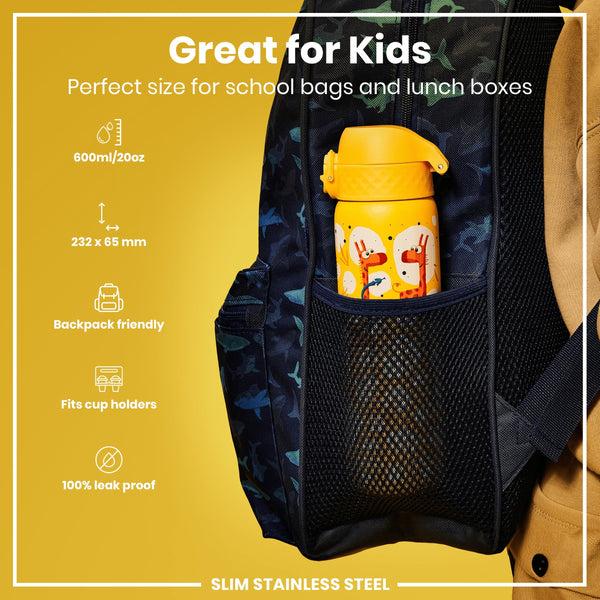 Ion8 Slim 20oz Lightweight Steel - Giraffes