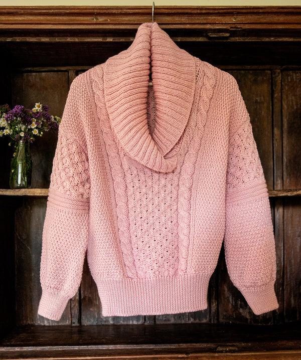 Irelands Eye Aster Shawl Collar Oversized Sweater Pale Pink
