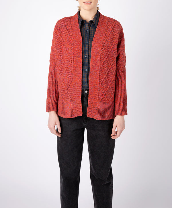 Irelands Eye Brome Batwing Diamond Pattern Cardigan Sunset