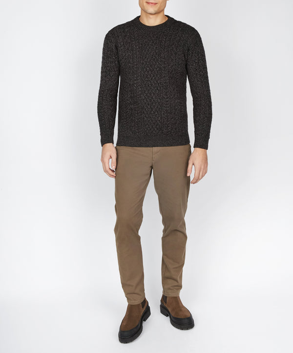 irelands eye Cuileann Aran Crew Neck Sweater Anthracite