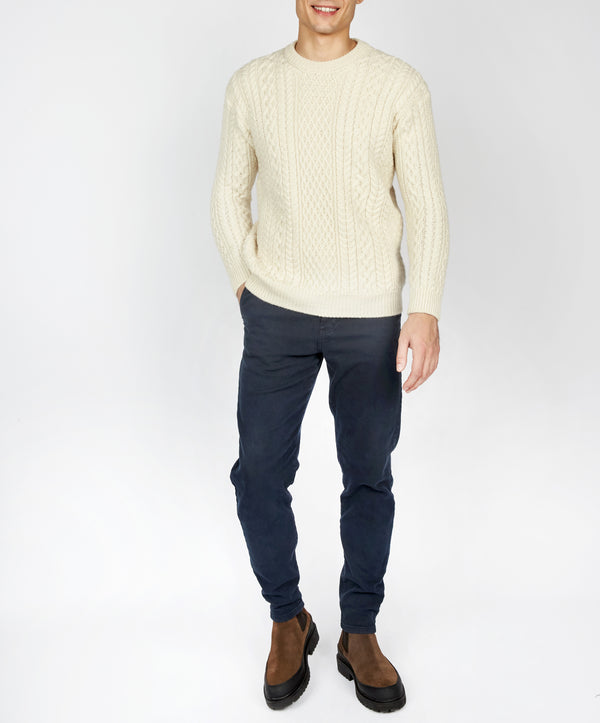 irelands eye Cuileann Aran Crew Neck Sweater Natural