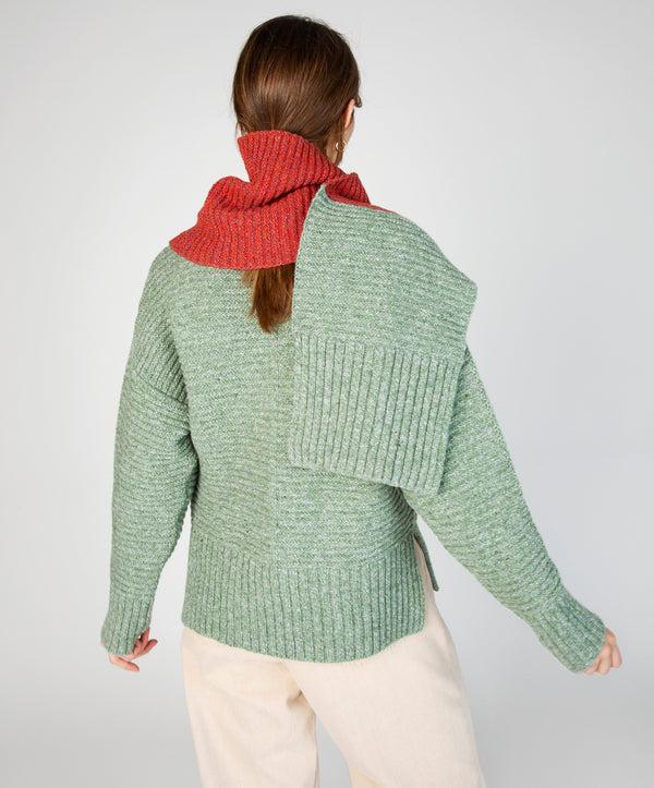 Irelands Eye ‘Elder’ Contrast Panel Scarf Apple Sunset