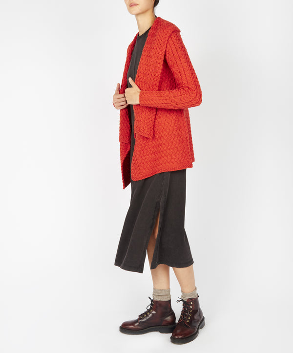 Irelands Eye Glenross Waterfall Cardigan Orange Marl