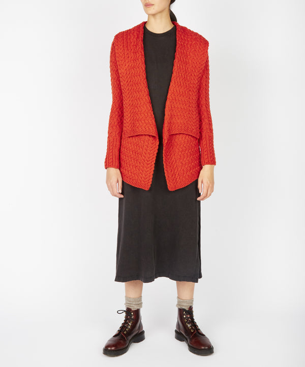 irelands eye Glenross Waterfall Cardigan Orange Marl