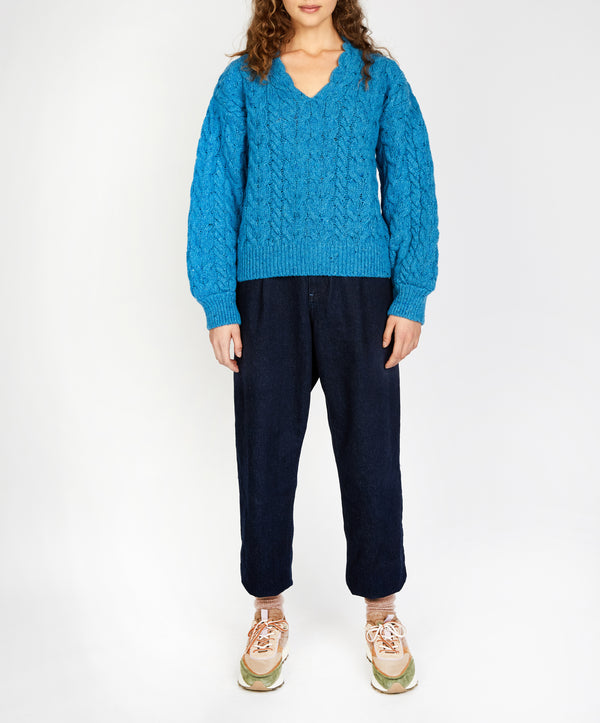 irelands eye Hapenny Horseshoe Sweater Forget-Me-Not Blue