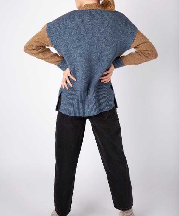 Irelands Eye Hawthorn' Colour Contrast Cardigan Seaspray Biscuit