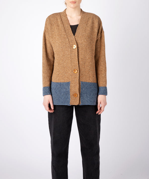 irelands eye Hawthorn' Colour Contrast Cardigan Seaspray Biscuit