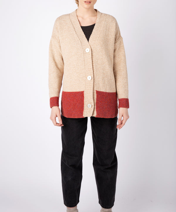 irelands eye Hawthorn' Colour Contrast Cardigan Sunset Seashell